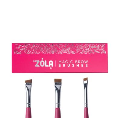 Zola Набір пензлів для фарбування брів Magic Brow Brush, малиновий в інтернет магазині Beauty Hunter