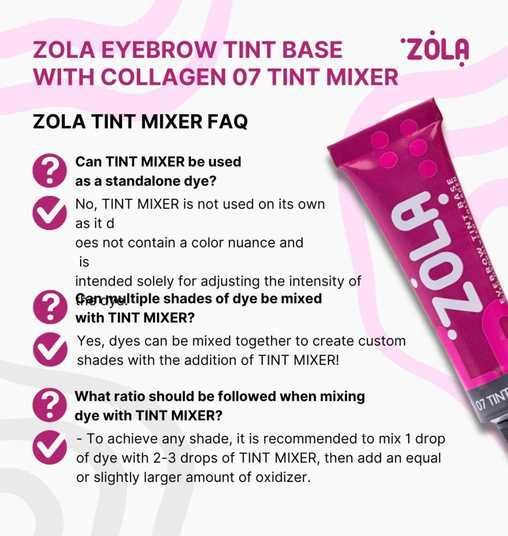 База Zola для окрашивание бровей с коллагеном 07 Tint Mixer 15 мл