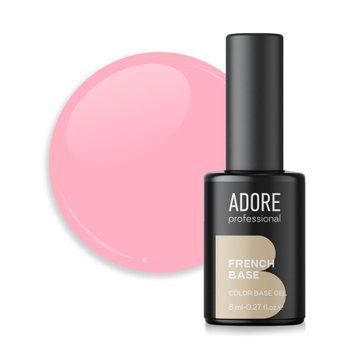 База Adore Professional камуфлирующая для ногтей French base №05 Pink розовая 8 мл в интернет магазине Beauty Hunter
