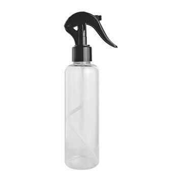 Przezroczysta butelka plastikowa z czarnym plastikowym spustem, 200 ml w sklepie internetowym Beauty Hunter