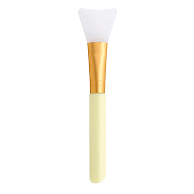 Silicone paddle brush for applying face mask, yellow