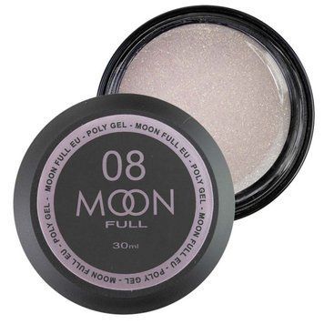 Полігель Moon Full для нарощування нігтів Poly Gel №08 Нюдовий з шиммером 30 мл в інтернет магазині Beauty Hunter