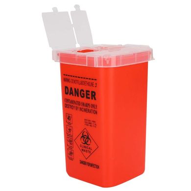 Needle disposal container, red