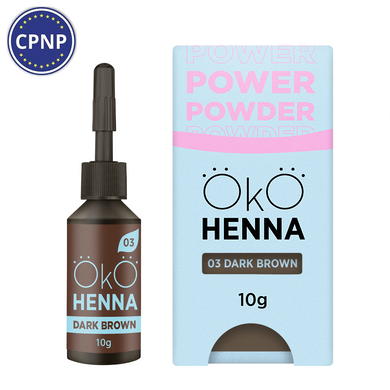 OKO Хна для брів Power Powder, 03 Dark Brown, 10 г в інтернет магазині Beauty Hunter