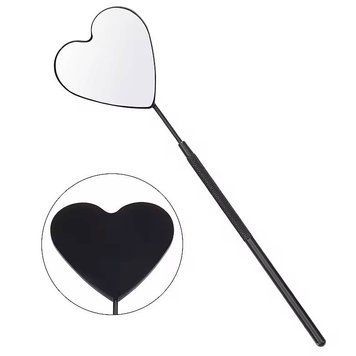 Heart-shaped mirror for lamination and extension, black