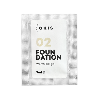 Okis Foundation 02 Warm Beige, in a sachet, 3 ml