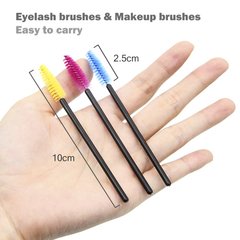 Cosmetic disposable brushes for mascara and eyelashes (brushes) Yellow