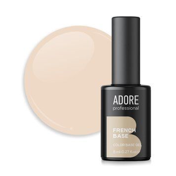 База Adore Professional камуфлююча для нігтів French base №10 Beige натуральна бежева 8 мл в інтернет магазині Beauty Hunter