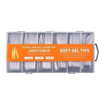 Gel Tips transparent Soft Gel Tips Orange, 240 pcs