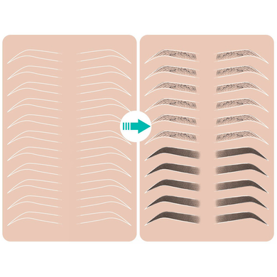 Face Deep training mat with eyebrow sketch, grey, 14*18.7 cm в інтернет магазині Beauty Hunter