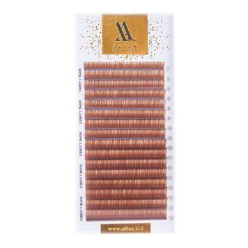 Eyelashes Alias ​​Brown curl CC thickness 0.07 length mix 6-12 mm 16 lines