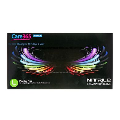 Care 365 Premium Рукавички нітрилові чорні, розмір L, 100 шт в інтернет магазині Beauty Hunter