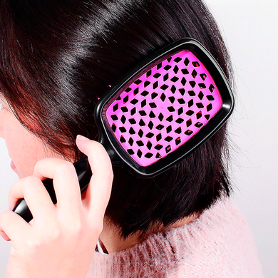 Hollow Comb Grzebień do włos&oacute;w, środek malinowy, rączka czarna w sklepie internetowym Beauty Hunter