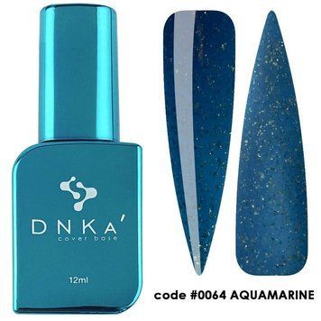 DNKa' camouflage base with shimmer Cover Base Rubber French №0064 Aquamarine 12 ml