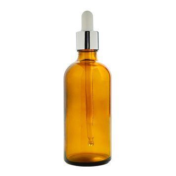 Butelka szklana brązowa z pipetą aluminiową srebrną, 100 ml w sklepie internetowym Beauty Hunter