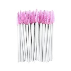 Brushes for eyebrows and eyelashes disposable white-pink 50 pcs