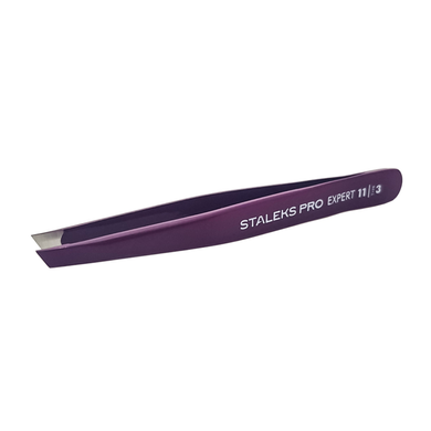 Staleks Eyebrow tweezers Expert 11 Type 3 (wide beveled edges) purple
