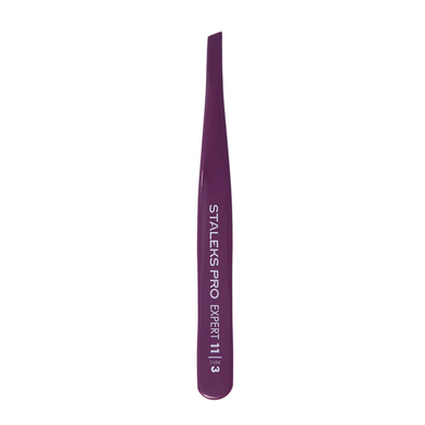 Staleks Пінцет для брів Expert 11 Type 3 (широкі скошені кромки) фіолетовий в інтернет магазині Beauty Hunter
