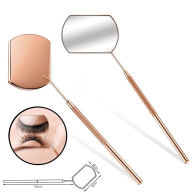 Mirror for lamination and eyelash extension, rose gold