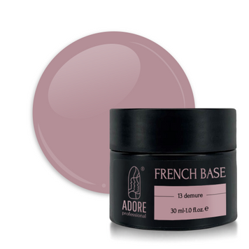 База Adore Professional камуфлирующая для ногтей French base №13 Demure пыльная роза 30 мл в интернет магазине Beauty Hunter