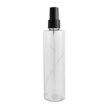 Przezroczysta plastikowa butelka z czarnym plastikowym spryskiwaczem, 250 ml w sklepie internetowym Beauty Hunter