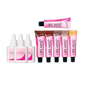 Nikk Mole Farba do brwi, zestaw 6 kolor&oacute;w i 3 utleniacze w sklepie internetowym Beauty Hunter