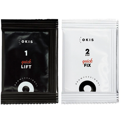 Okis Set of compositions for quick lamination of eyelashes and eyebrows, Quick, sachet 2*3 ml