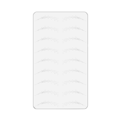 Training mat with black eyebrow sketch, white, 14.5*26 cm