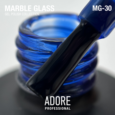Гель-лак Adore Professional для витражного покрытия Marble glass MG-30 Azurine насыщенно-синий 8 мл в интернет магазине Beauty Hunter