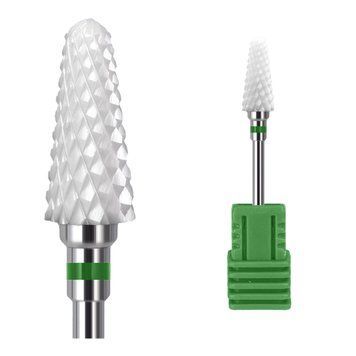 Frez ceramiczny Kraken Nails, zaokrąglony stożek, z zielonym szlifem w sklepie internetowym Beauty Hunter