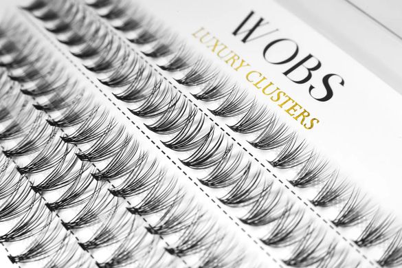 WobS False bundle eyelashes 100pcs Wobs Crease cross, 20D 5 ribbon bundles, size 8 - 12mm