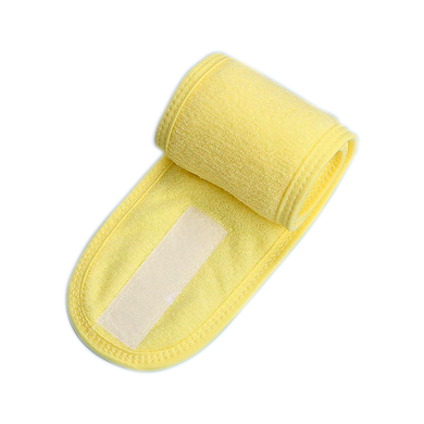 Terry hair bandage with Velcro for applying makeup, Yellow