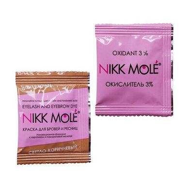 Nikk Mole Eyebrow and eyelash dye, Light Brown - sachet + oxidizer, 5g