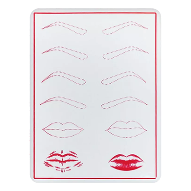 Training mat with eyebrow and lip design CX-1, white, 140*187 mm