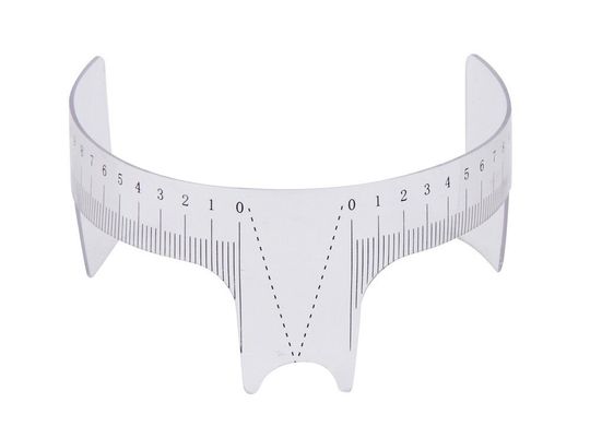 Eyebrow stencil ruler with indicator