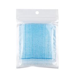 Microbrushes in a package Blue with sparkles, size L 100 pcs