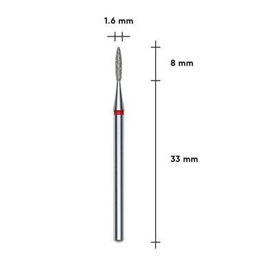 Staleks diamond cutter, red Expert Flame shape, 1.6 x 8 mm