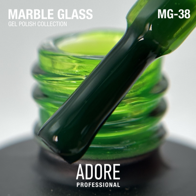 Гель-лак Adore Professional для вітражного покриття Marble glass MG-38 Peridot оливково-зелений 8 мл в інтернет магазині Beauty Hunter