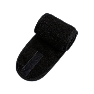 Terry hair bandage with Velcro for applying makeup, Black