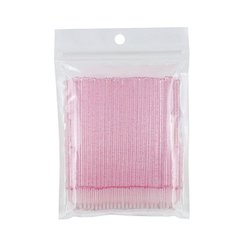 Мікробраши рожеві з блискітками в пакеті, розмір S 100 шт в інтернет магазині Beauty Hunter