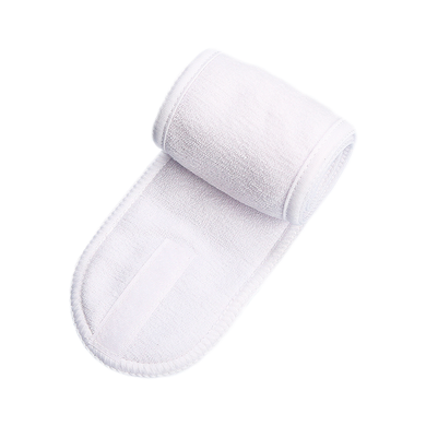 Terry hair bandage with Velcro for applying makeup, White