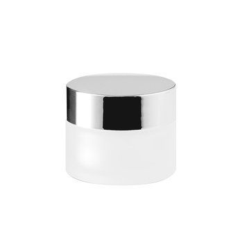 Słoik ze szkła mrożonego ze srebrną błyszczącą pokrywką, 15 ml w sklepie internetowym Beauty Hunter