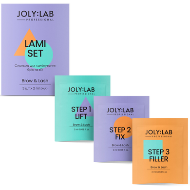 JolyLab System for lamination of eyebrows and eyelashes 3 Steps in one set, 3*2 ml