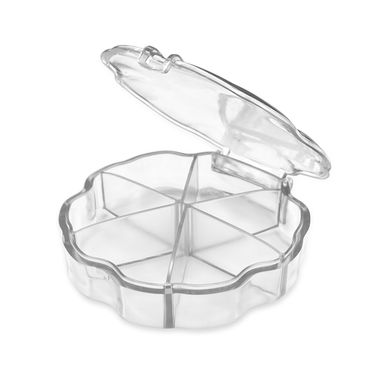 Container organizer round, 6 sections, transparent