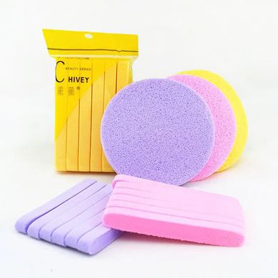 Pressed cosmetology sponge, purple, 12 pcs