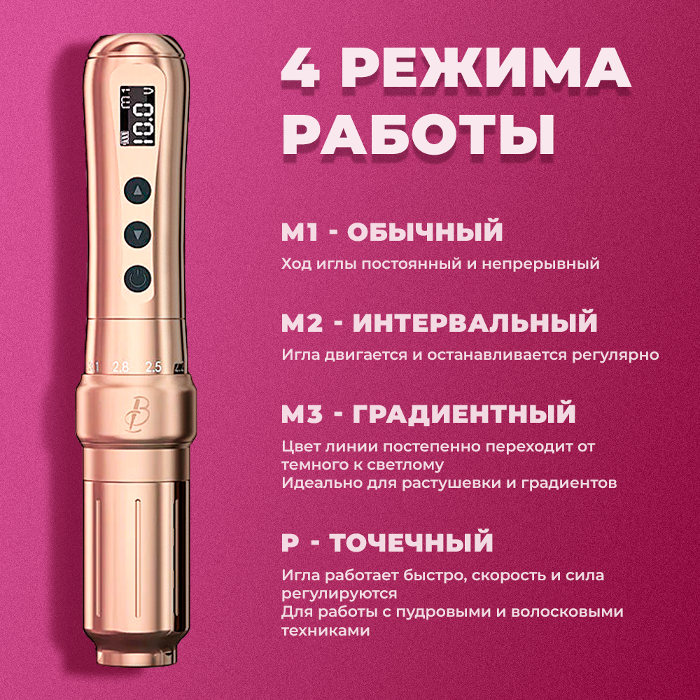 Описание режимов работы машинки Biomaser Thunderlord U1 — обычный, интервальный, градиентный, точечный
