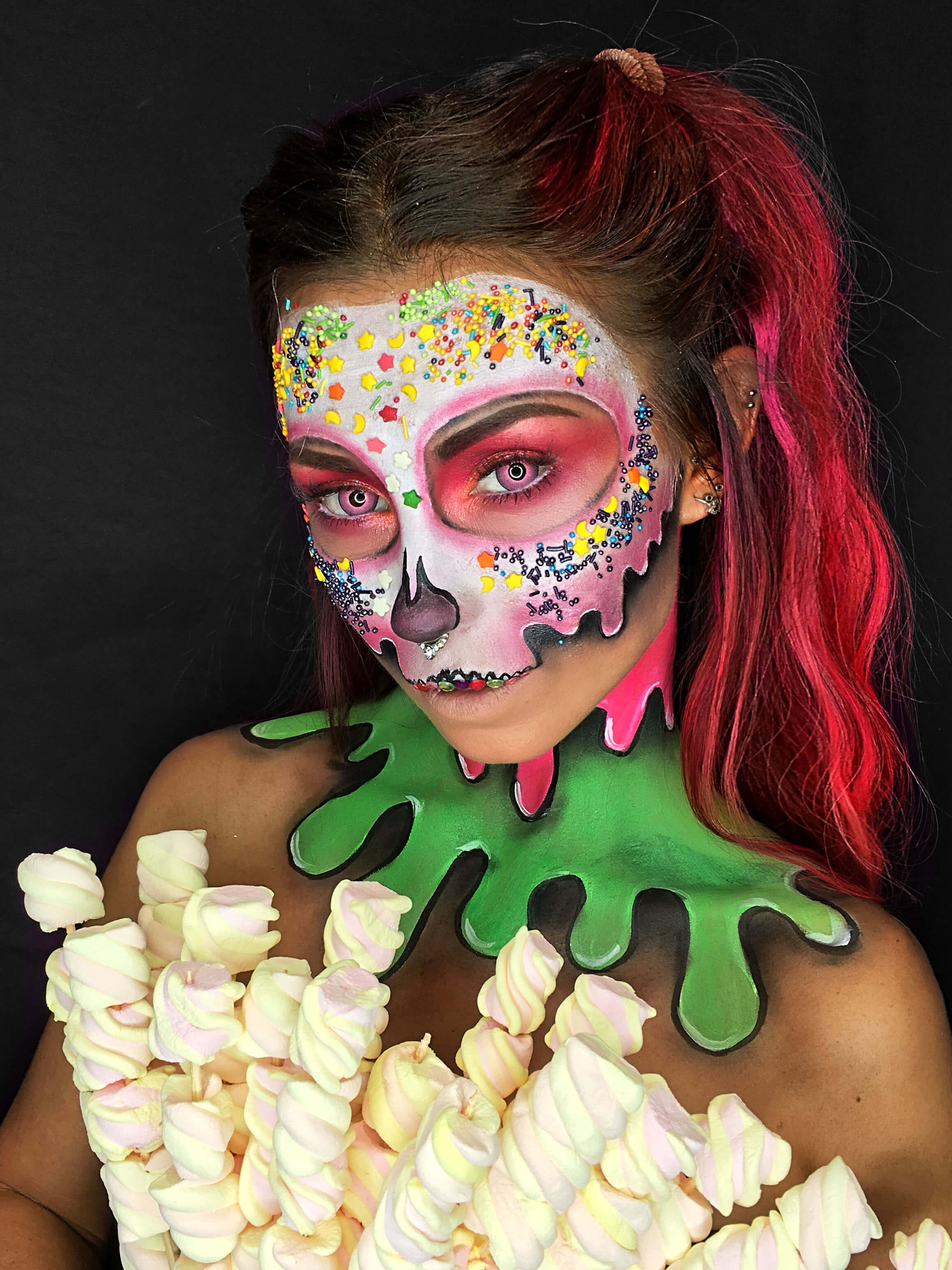Make-up for Halloween. Sweets