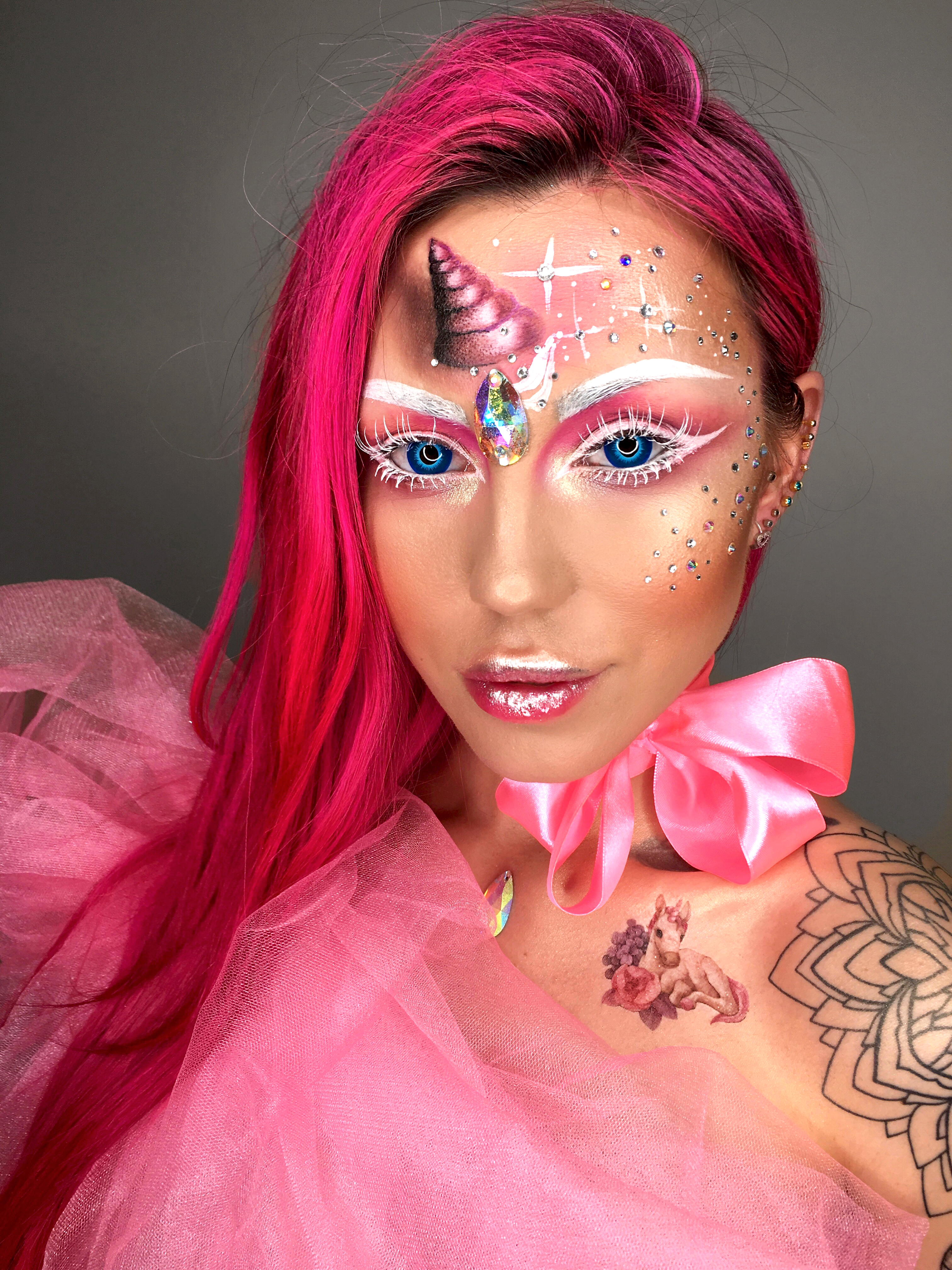 fantasy image of a unicorn makeup
